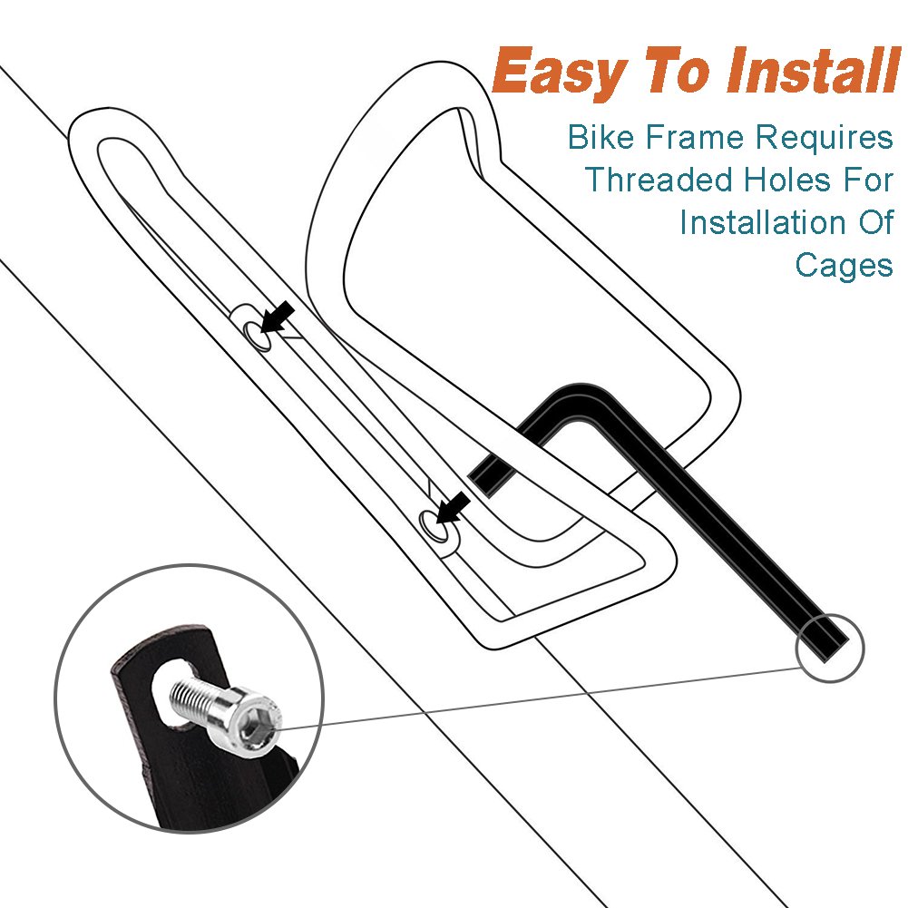 Water Bottle Cage - LYPUN Bicycle Water Bottle Holder For Road Mountain Bike With Lightweight Aluminum (2 Pack)