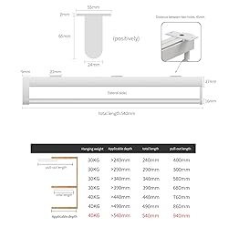 BaiNong Pull Out Closet Rod - White, 21-1/4