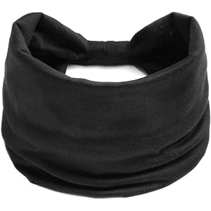 Women's Elastic Headband – Loose, Breathable & Sweat-Absorbent, Perfect for Yoga, Fitness & Running, Black