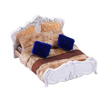 Docooler Furniture Models Bed Quilt Pillow Model Set 1:25 Dollhouse Living Room Miniature Furniture Accessories Exquisite Home Decoration