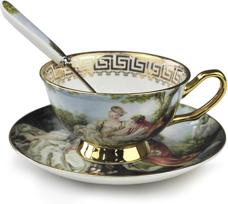 Amazon Com Jucaihome Tea Cups And Saucers Sets Vintage Oil