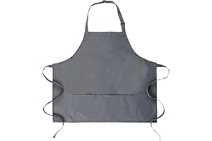 MIKI WELL Short Bib chef Apron - Waterdrop Resistant Aprons with Buckle Pockets Cooking Kitchen, Aprons for Men and Women
