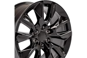 OE WHEELS LLC OE Wheels CV32 20 Inch Rim Fits Silverado 1500 RST Style 6x139.7 20x9 Gloss Black - Hollander 5916 (1)
