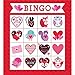 Amscan Valentine Bingo Game Party Activity (224 Piece), Red/Pink, 10