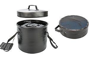 BANCHELLE Collapsible Camping Bucket with Lid 5 Gallon for Traveling Fishing Gardening