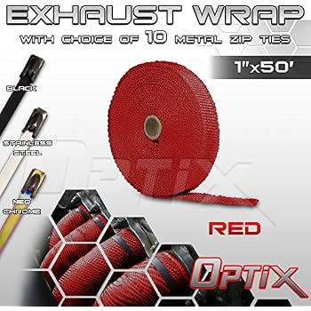 Amazon.com: Optix P.RA 1" (W) x 50' (L) Thermal Header Exhaust Wrap Kit