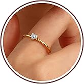 Stocking Stuffers for Teens, Birthstone Rings for Women Birthday Gifts for Teen Dainty 14K Gold Plated Rings 1-12 Months Birthstone Rings Size 5-10# Anniversary Christmas Gifts Wedding Promise Jewelry
