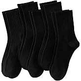 Rehelu Womens Crew Socks Cotton Long Gym Socks Lightweight Athletic Running Socks