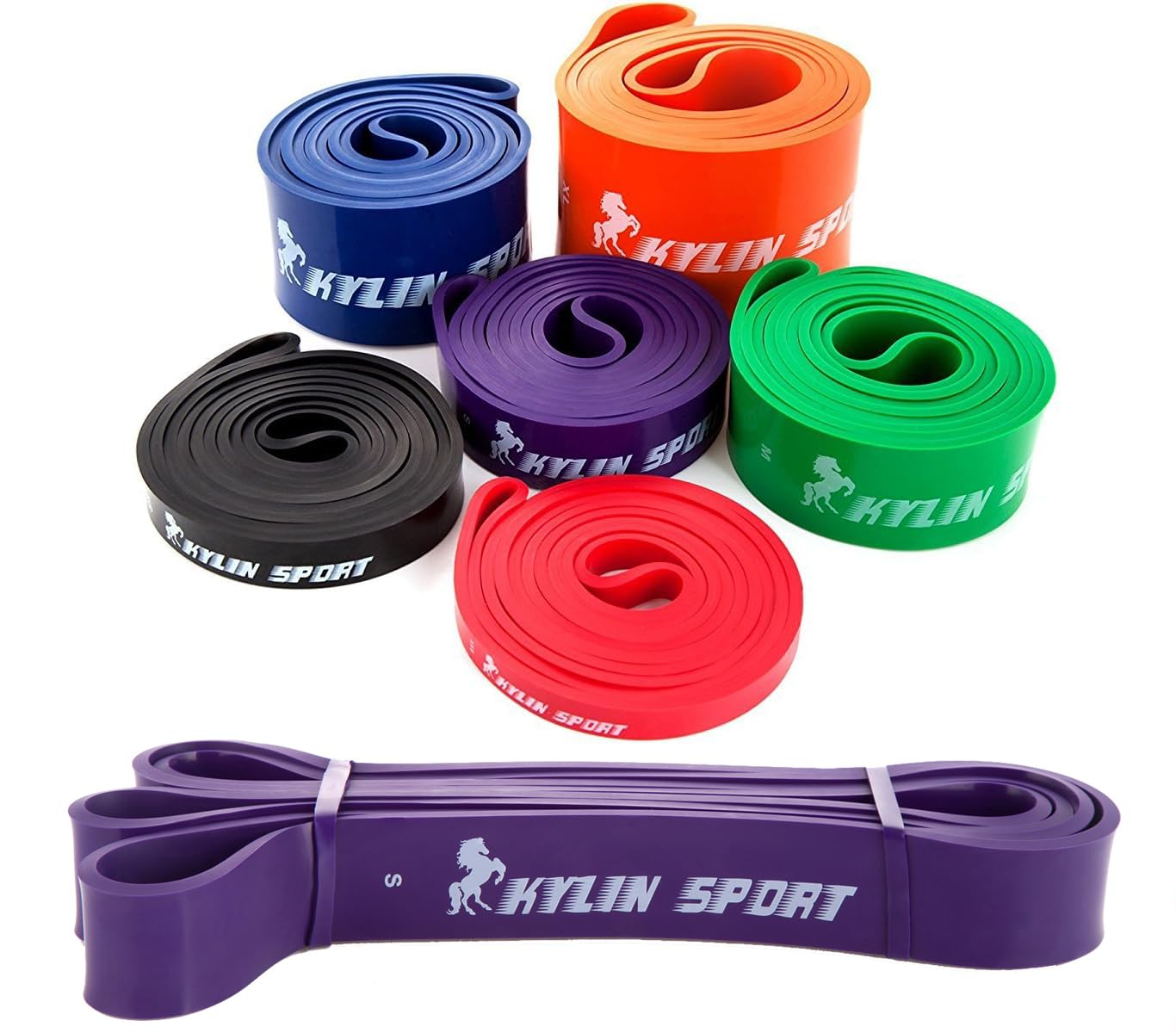 KYLIN SPORT Pull Up Training Yoga Pilates Elastic Loop Resistance Bands 35 to 85LBS Purple for Crossfit Gymnastics Workout