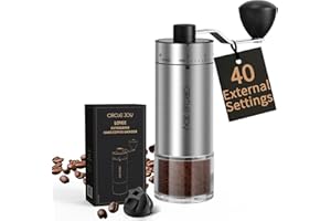 CIRCLE JOY Manual Coffee Grinder with 40 Adjustable Settings, High Precision Stainless Steel Hand Coffee Bean Mill for Aeropr