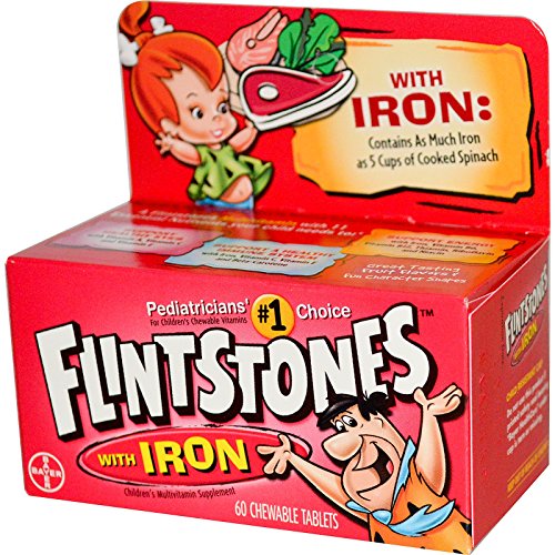 Flintstones Childrens Multivitamin plus Iron Chewable Tablets, 60Count 11street Malaysia