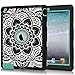 Hocase iPad 2/3/4 Case, Shockproof Heavy Duty Protection Silicone Rubber+Hard Plastic Hybrid Dual Layer Slim Protective Case for iPad 2nd/3rd/4th Generation (9.7-inch) - Black Mandala Flowers