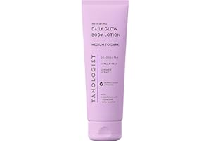 Tanologist Hydrating Daily Glow Body Lotion- Medium/Dark, Buildable & Transfer-Proof Gradual Self Tanner, Summer Fragrance, Natural Not Orange, Lasts 7 Days, Vegan Clean Formula, 8.45 fl oz
