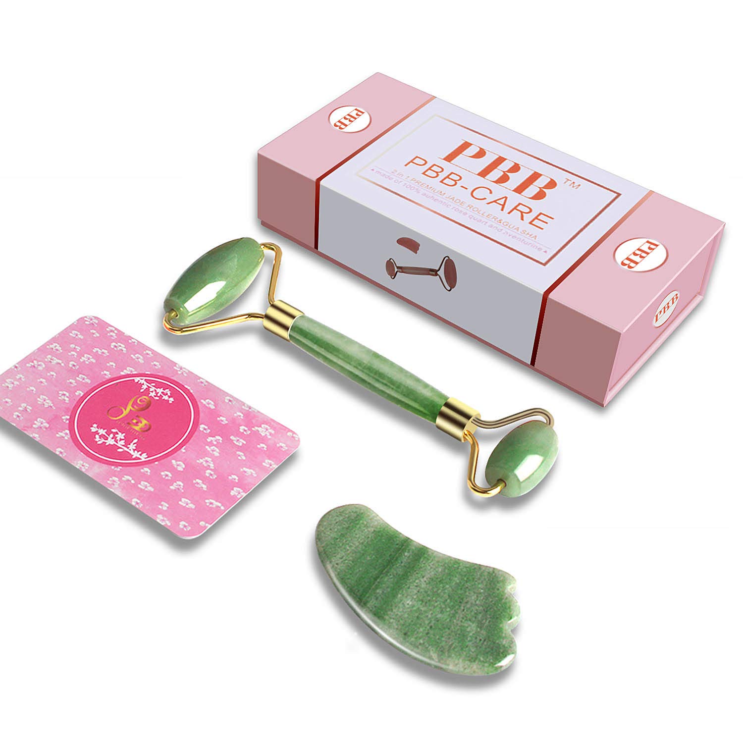 Jade Roller for Face with Gua Sha Beauty