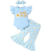 YOUNGER TREE Baby Girl 1st Birthday Outfit - My First Birthday Romper & Flared Pants