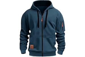 Mens Zip Up Hoodies Lightweight Tactical Hoodies Long Sleeve Sweatshirts Casual Track Jackets Coats with Pockets