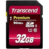 Transcend 32GB SDHC Class 10 UHS-1 Flash Memory Card Up to 60MB/s (TS32GSDU1)