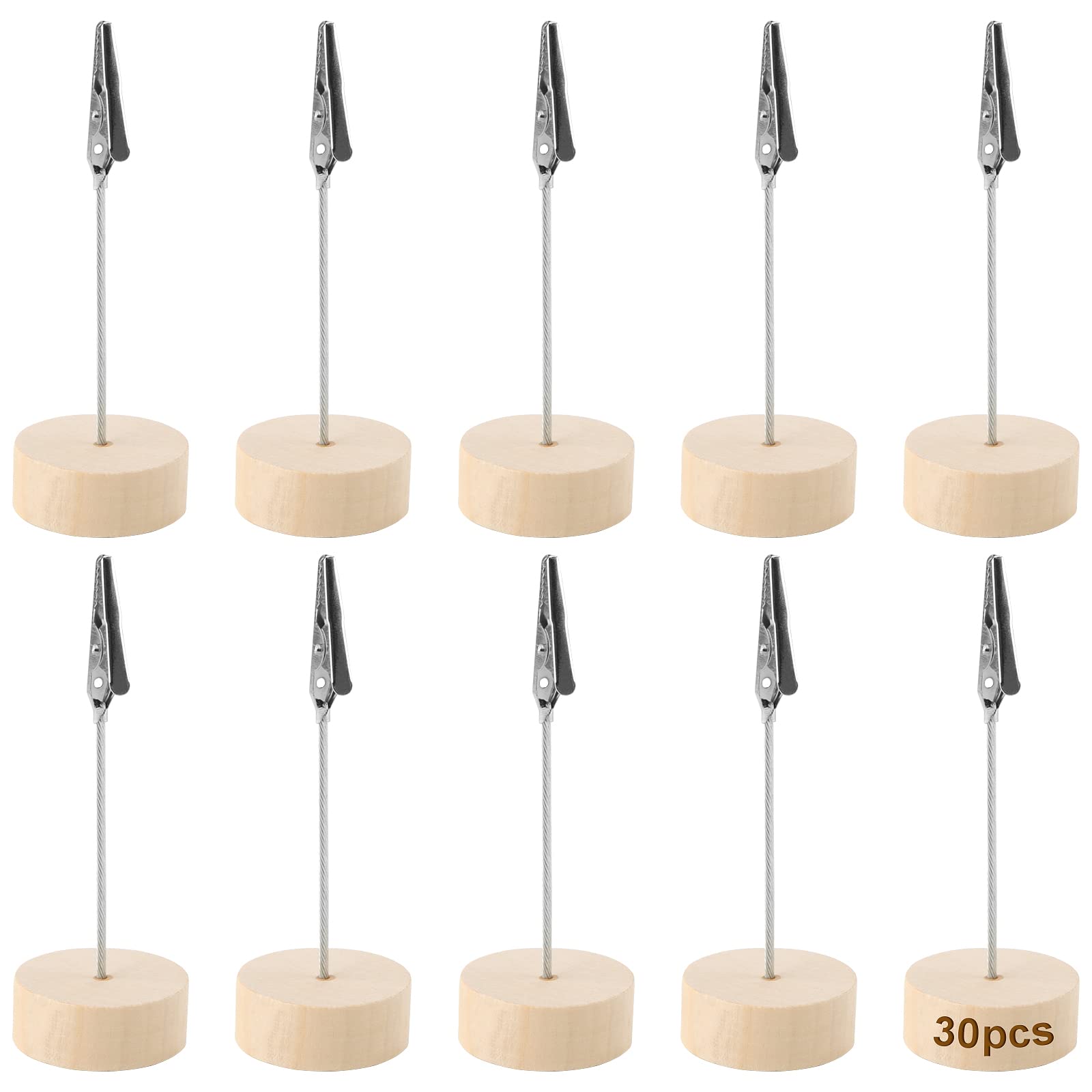 PINGEUI Pack of 30 Photo Holders with Clips, Photo Stand, Memo Clip Holder, Postcard Holder, Note Holder for Christmas, Valentine's Day, Birthdays, Weddings & Parties