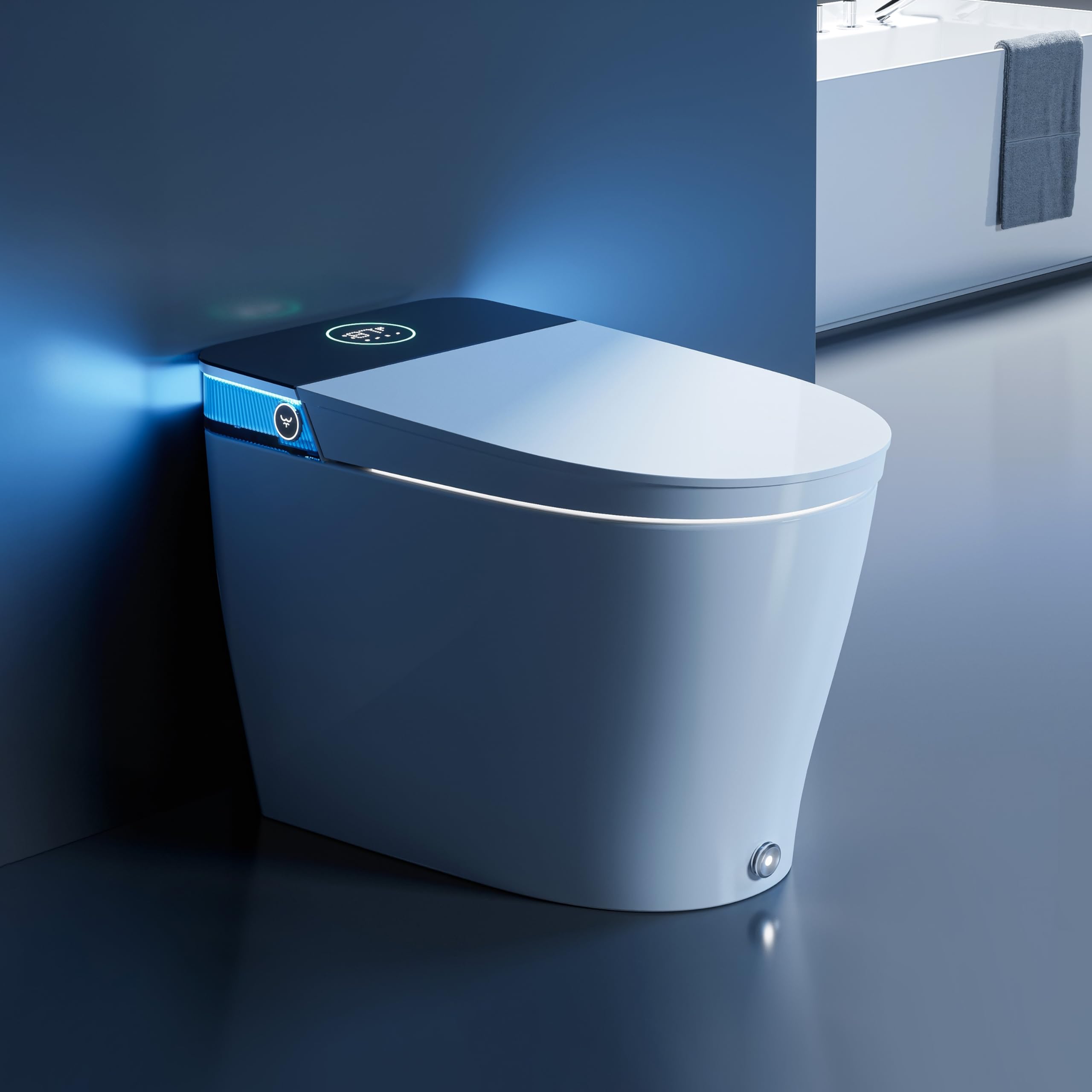 Photo 1 of *DIRTY**HOROW Artistic Smart Toilet with Powerful Flush, Auto Open/Close Lid, Bidet with Instant Warm Water, Elongated Heated Seat, Dryer, Night Light, Deodorization