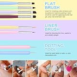 URAQT Nail Art Brushes Set 6Pcs Double Ended Gel Polish Pens Professional view 4