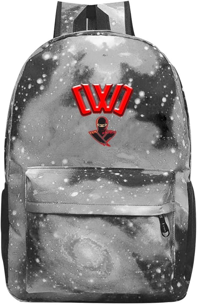 Spy Ninja Print Fashion Casual Star Knapsack Large-Capacity Unisex Travel Bag Gray