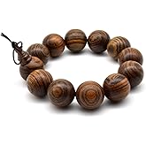 Zen Dear Unisex Natural Tigerwood Mala Beads Buddhist Prayer Bracelet Link Wrist Necklace Chain Beads