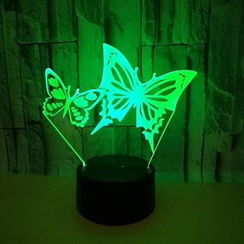 Lampe 3d Illusion D Optique Papillon Chambre Decorative Lumiere 7 Couleurs Reglable Bebe Nuit Lumiere Usb Interface Tactile A Distance Enfant Cadeau Amazon Fr Luminaires Et Eclairage
