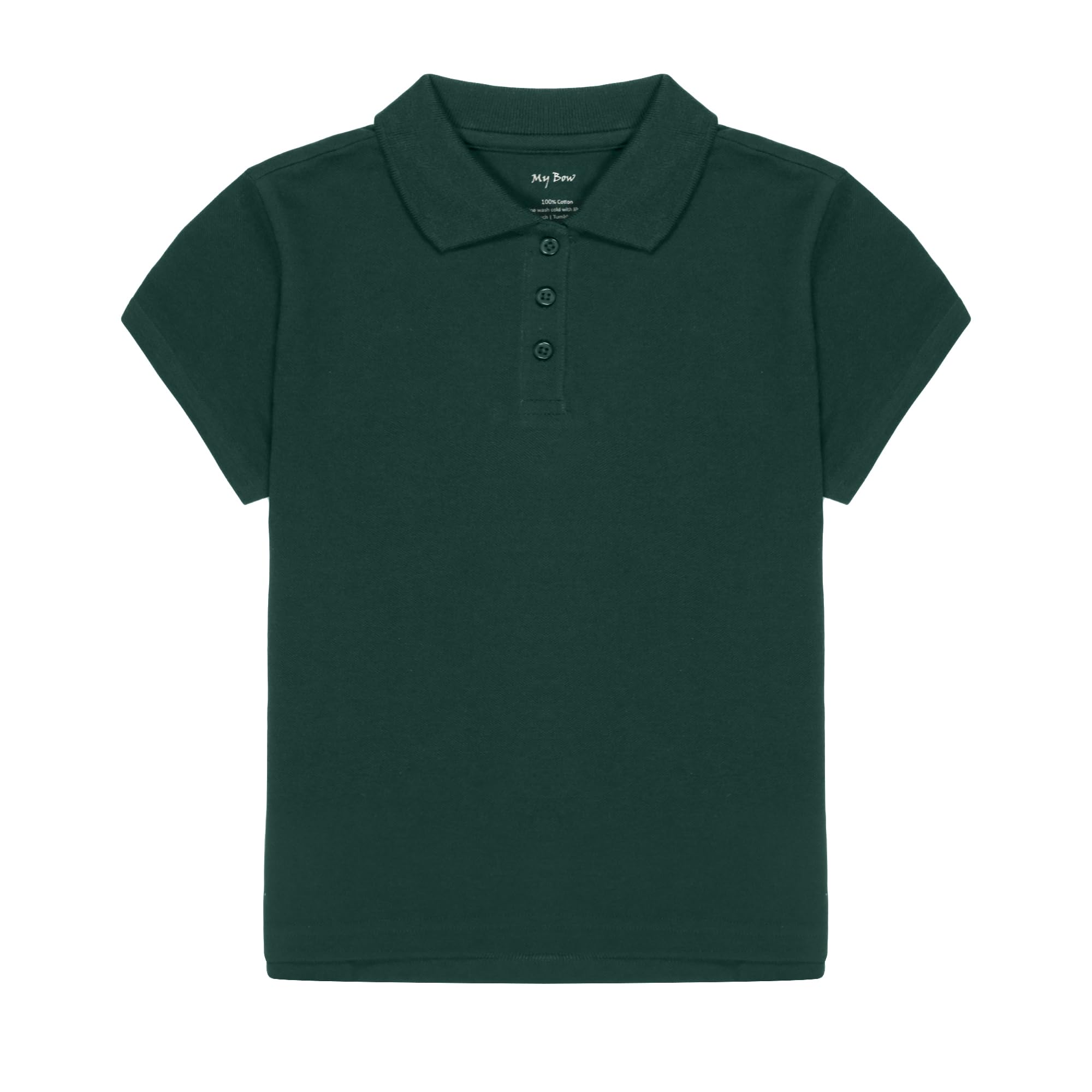 Photo 1 of My Bow Girls Cotton Green, Yellow, Lavender Polo Tshirts Short Sleeve (M (8-9), Green)