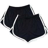 Cameway 2 Pack Women Cotton Running Athletic Shorts Gym Yoga Summer Active Dance Shorts Pants