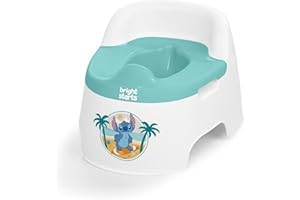 Disney Stitch Full Comfort Baby Potty by Bright Starts, Easy Clean Removable Bowl, Splash Guard, High Back for Comfort & Stab