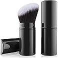 Falliny Retractable Kabuki Makeup Brush, Angled Travel Powder Blush Brush Foundation Makeup Brush with Cover for Blush, Sunscreen,Bronzer, Buffing, Concealer,Highlighter, Powder Cosmetics