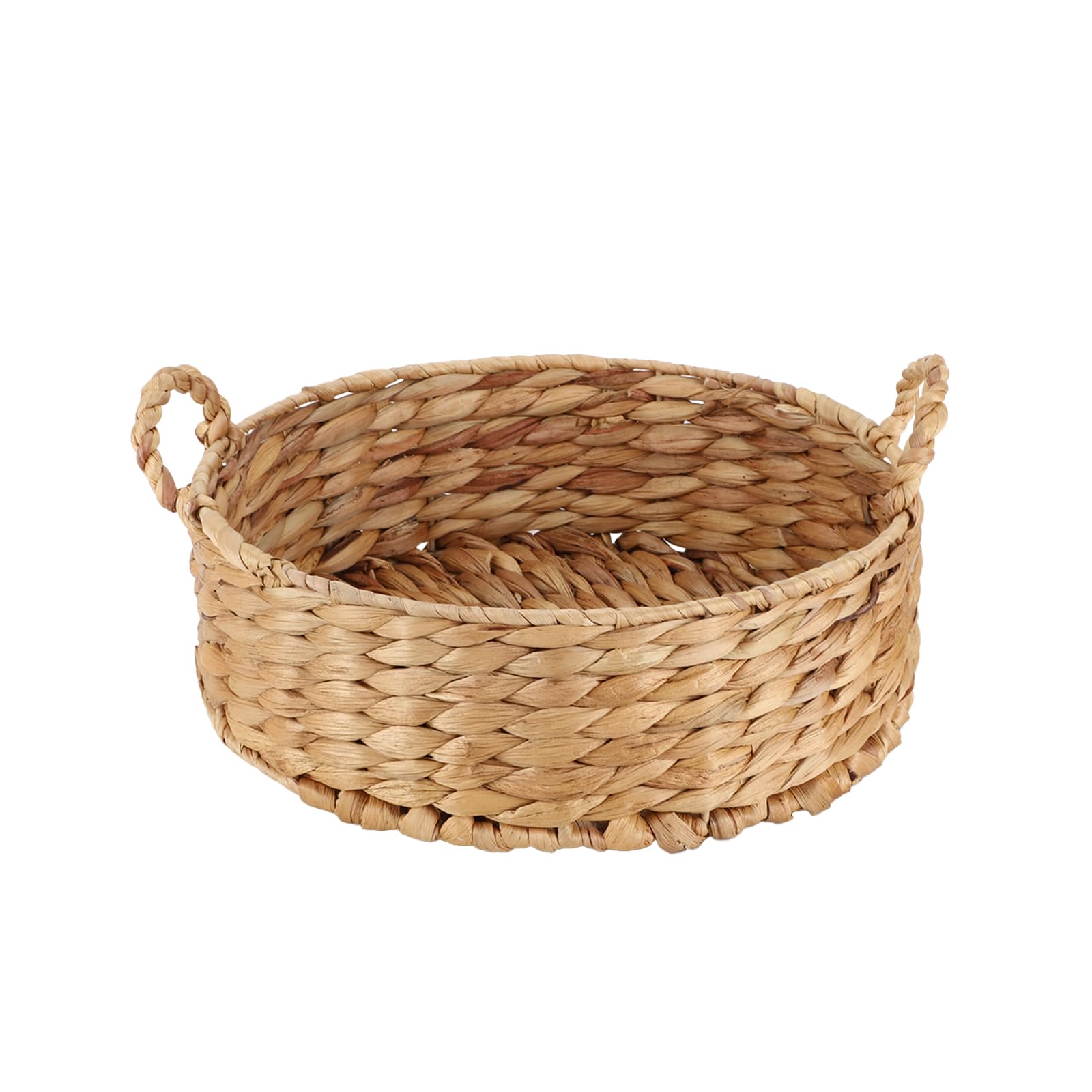 Photo 1 of YRLSOTGE Round Water Hyacinth Storage Baskets for Organizing Round Wicker Basket with Double Handles-Wicker Baskets for Shelves