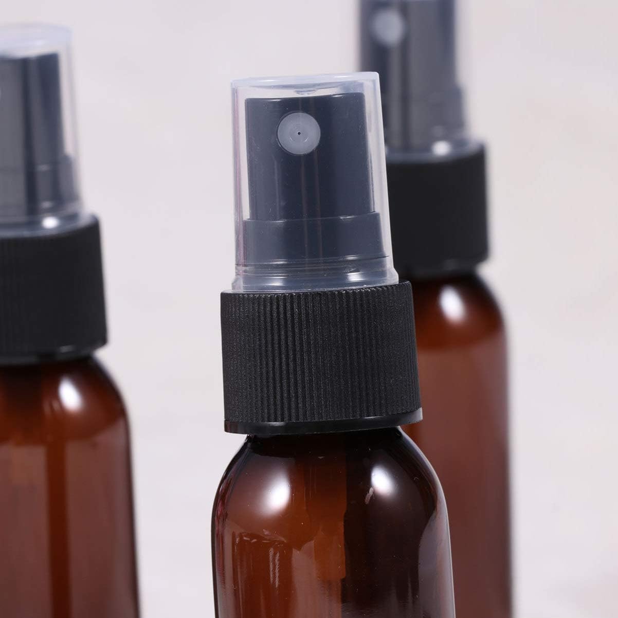 Beaupretty 20pcs Plastic Empty Spray Bottles Black Trigger Sprayer Mini Refillable Container for Water Essential Oils Make Up 30ml (Brown) - Image 3