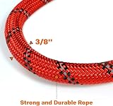 Taglory Rope Dog Lead 1.0 cm, Padded Handle, Reflective, Small Dogs, Red view 3