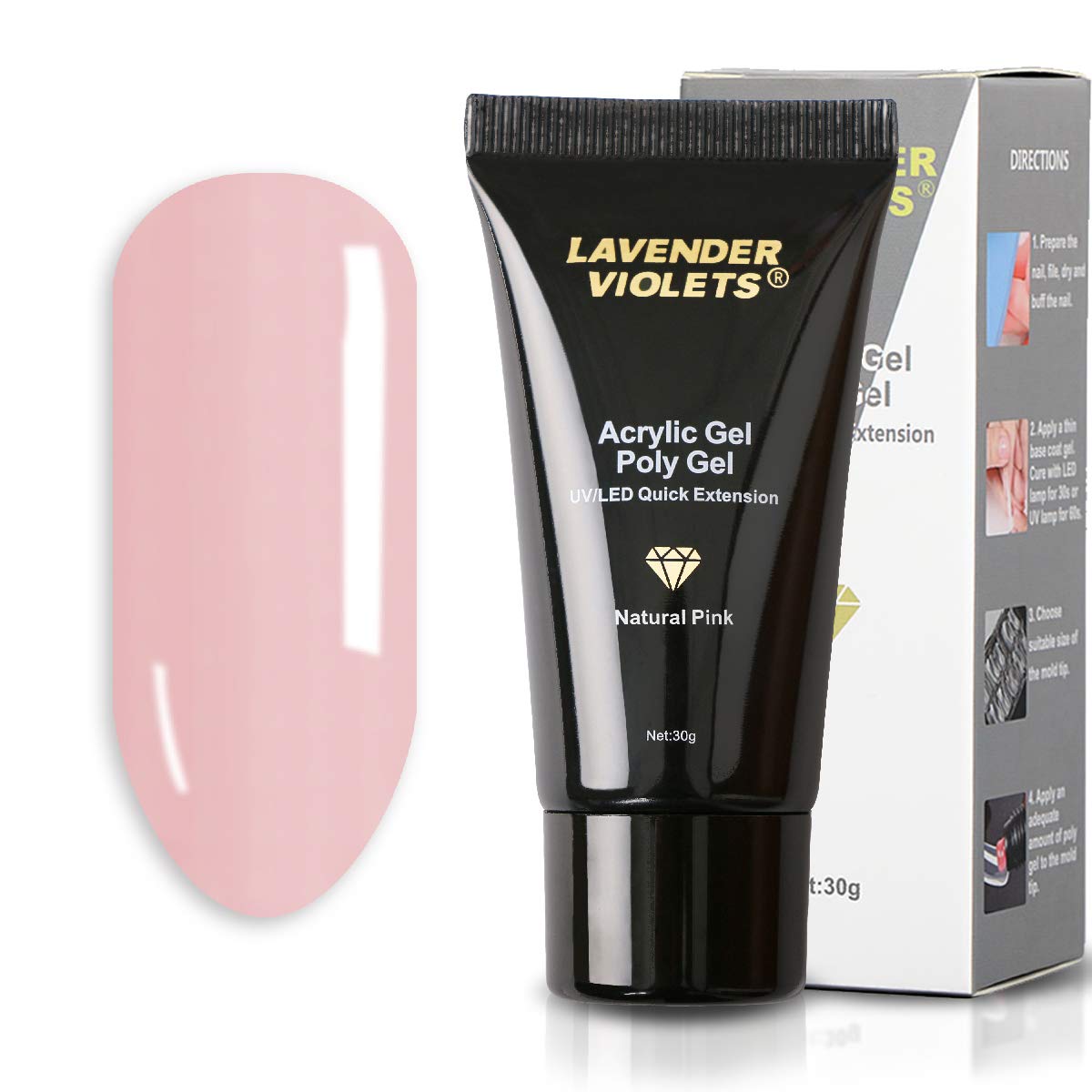 Lavender Violets 30ml Poly Gel Nail Polish UV LED Soak Off Quick Extension Builder False Nails