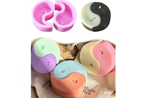 TOPYS 2-Pack Tai Chi Yin Yang Candle Silicone Molds DIY Handmake Soap Epoxy Resin Chocolate Candy Cake Mousse Casting Art Crafts Moulds for Holiday Gifts Party Supplies Home Decor