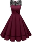 Robe De Cocktail Vintage à Manches Longues - Col Claudine, Longueur Mi-mollet - Pour Mariage, église, Occasions élégantes