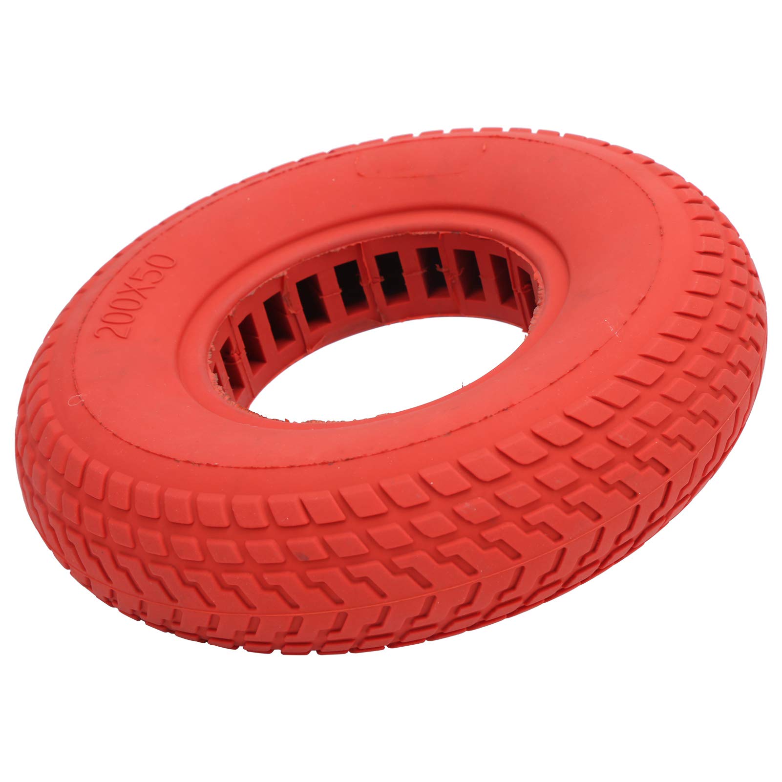 SUNGOOYUE 200x50 Scooter Inner Tube, Solid Rubber Explosionproof Hollow Out Damping Electric Scooter Band Tubeless Solid Non Flat Tire (Red)