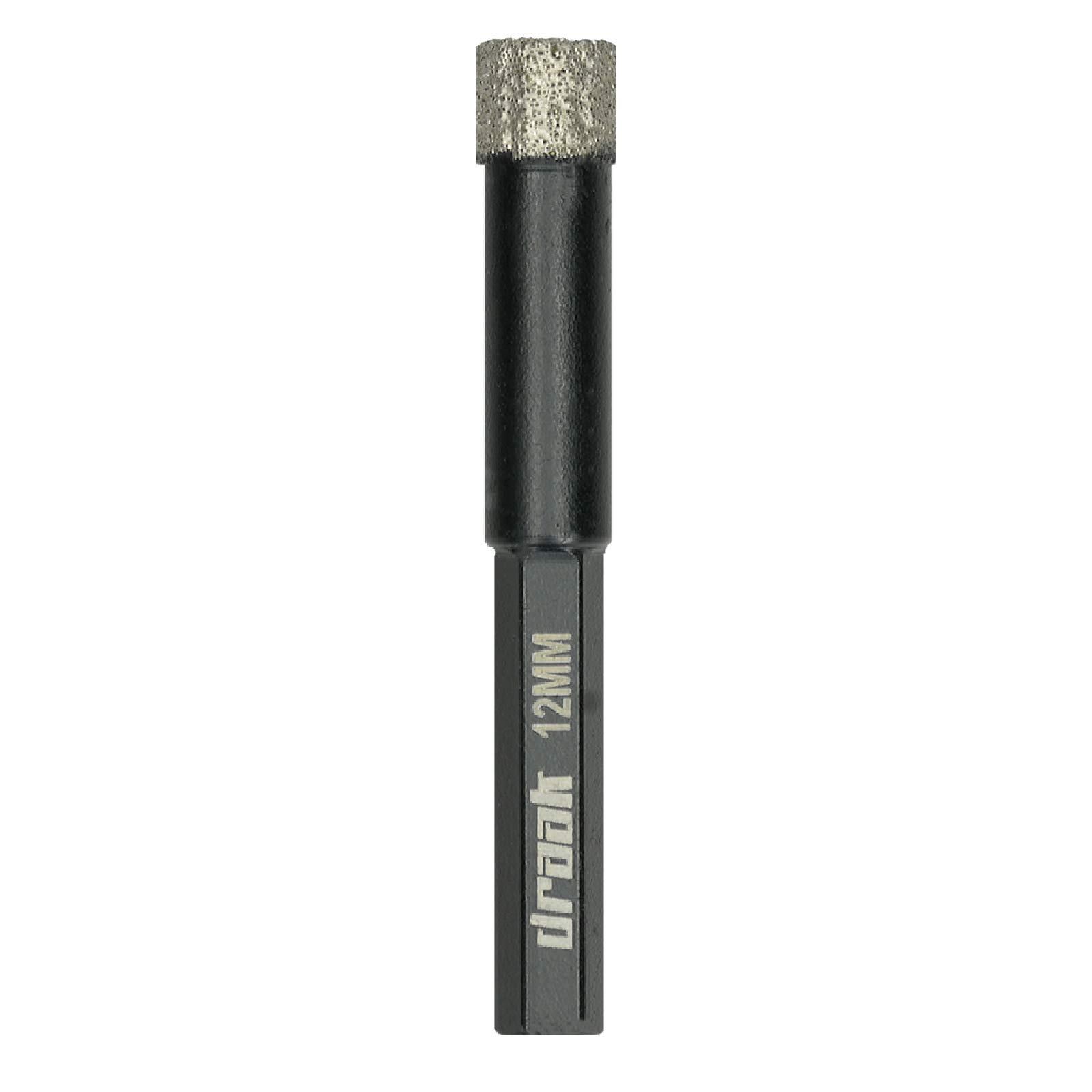 Draak Dry Diamond Drill Bit 12mm for The Toughest Materials Including Marble, Granite, Porcelain, Ceramic & Glass Tiles Vacuum Brazed Porcelain 5