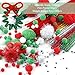 Caydo Christmas Pipe Cleaners Set, Including 120PCS Christmas Pipe Cleaners, 6 Sizes Pom Poms and 4 Sizes Wiggle Eyes for Kids DIY Arts & Crafts Projects and Christmas Decorations