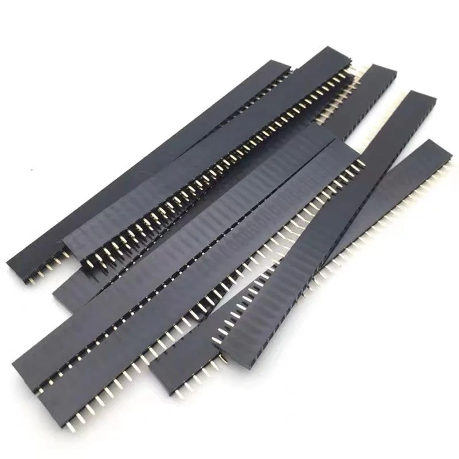 Hayatec 40 pin 2.54mm Row Straight Female Pin Header socket Strip, Female Single Row 40-Square-Pin Header Strip, (10)