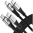 XYYZYZ USB C to USB C Cable 100W US BC to USB C Fast Charging Cable Nylon Braided Type C to Type C Cable Compatible with iPhone 15 Galaxy S22 S23 S24 MacBook, iPad-6.6ft 2 Pack,Black
