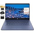 HP New 14" HD Ultra Light Thin Laptop, Quad-Core Intel Celeron Processor, 4GB RAM, 128GB (64GB eMMC+ 64GB Card), Wi-Fi, Upto 11 Hours, Windows 11 S + 1 Year Office 365+HubxcelAccessory, Royal Blue