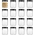 Novelinks 64 Oz Large Plastic Jars With Metal Lids - 4 Pack BPA-Free Clear Storage Containers For Pantry, Pickles, Sauces, Flour, Snacks - Leak- Proof Airtight Food Grade Jars For Kitchen (Black