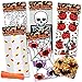 Gift Boutique 150 Halloween Cellophane Treat Bags Goodie Bag for Candy Clear Plastic Cello with Ties Spider Pumpkin Bat Corn Skeleton Designs for Kids Cookie Goodies