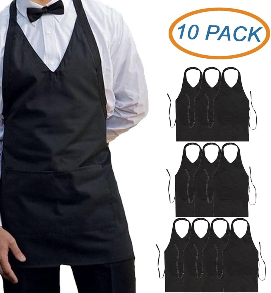 350 Chef Apparel Adjustable Formal VNeck Apron2 Pockets