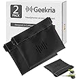 Geekria 2 Pack Sports Earbuds Pouch, Fitness Earbuds Protective Case, in-Ear Headphones Travel Bag Compatible with Anker SoundBuds Sport, EP-B13, Jabra Wave, Stealth (Black)