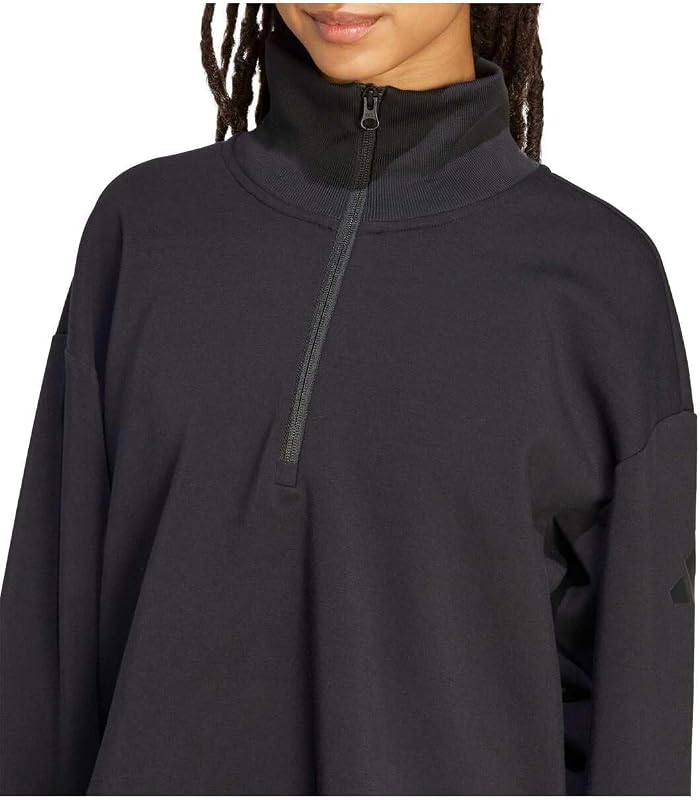 Femme Soft Lux Quarter-Zip Sweatshirt, Black, S