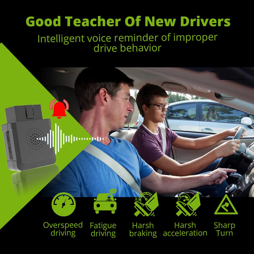 LNCOON GPS Tracker - 4G LTE Real-Time Car Tracking Device, OBD Plug & Play, Long Trip Tracking, Speed Monitoring for Fleet, Car Rental, Multiple Alert