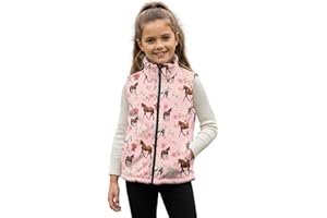 Dreaweet Girls Fuzzy Fleece Zip Up Vest with Pockets Lightweight Warm Sleeveless Jacket Coat for Toddler Youth 2T to 11-12Y